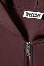 Burgundy - Oversized Scuba Zip-Hoodie - 4