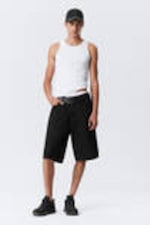 Black Rinse - Black - Astro Denim Loose Baggy Shorts - 4