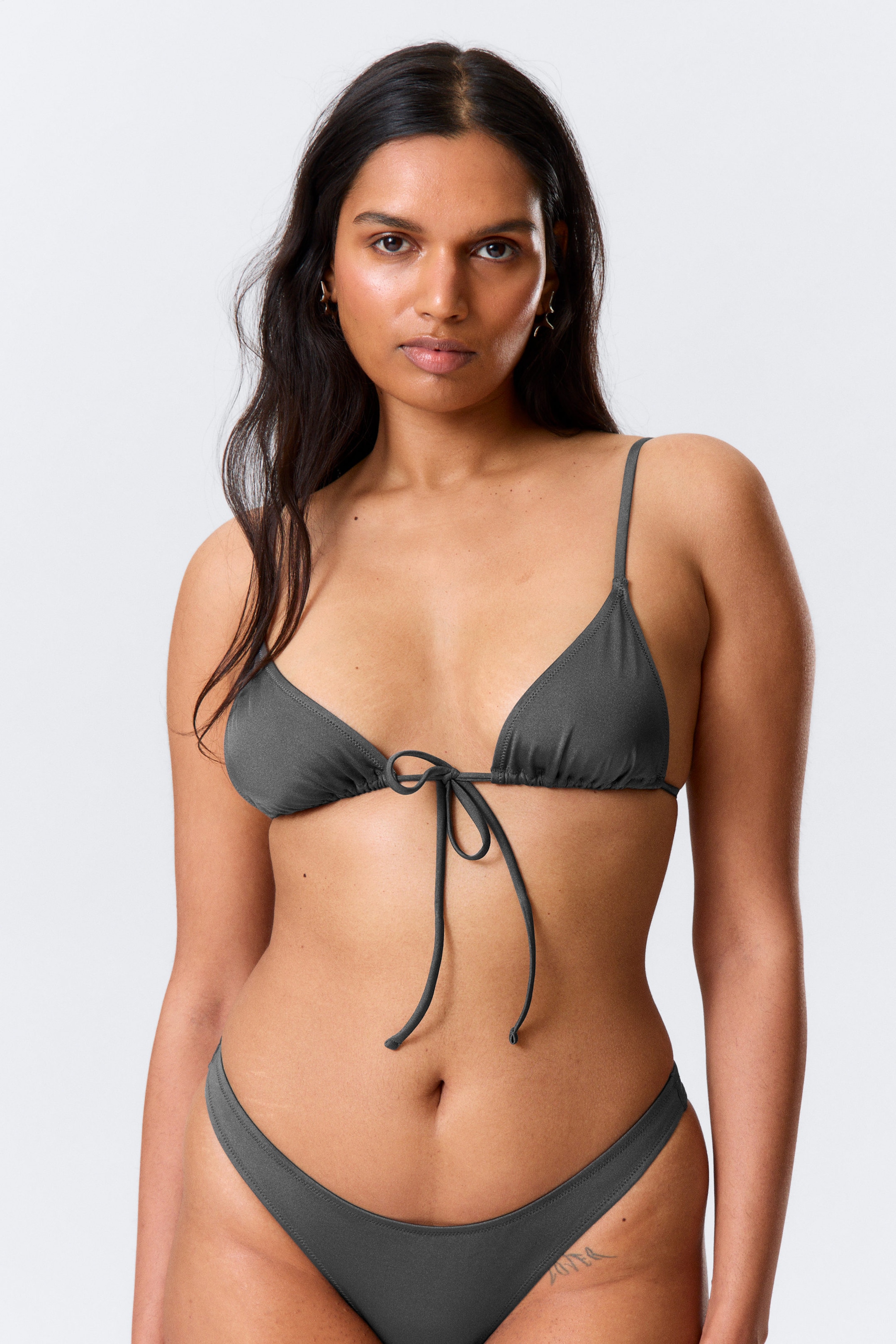 Dark Grey - Triangle Bikini Top - 1