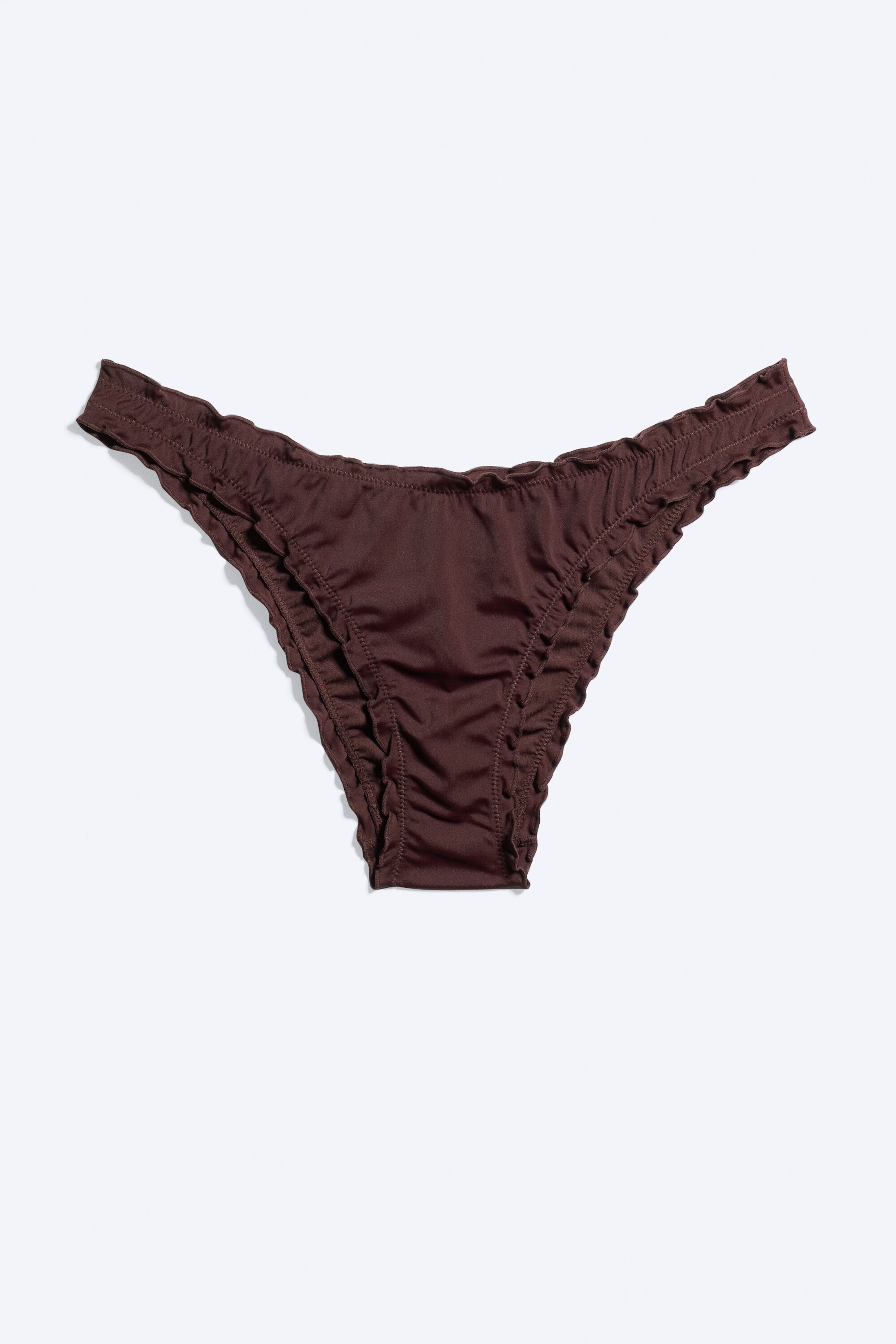 Dark Red - Frill Bikini Bottoms