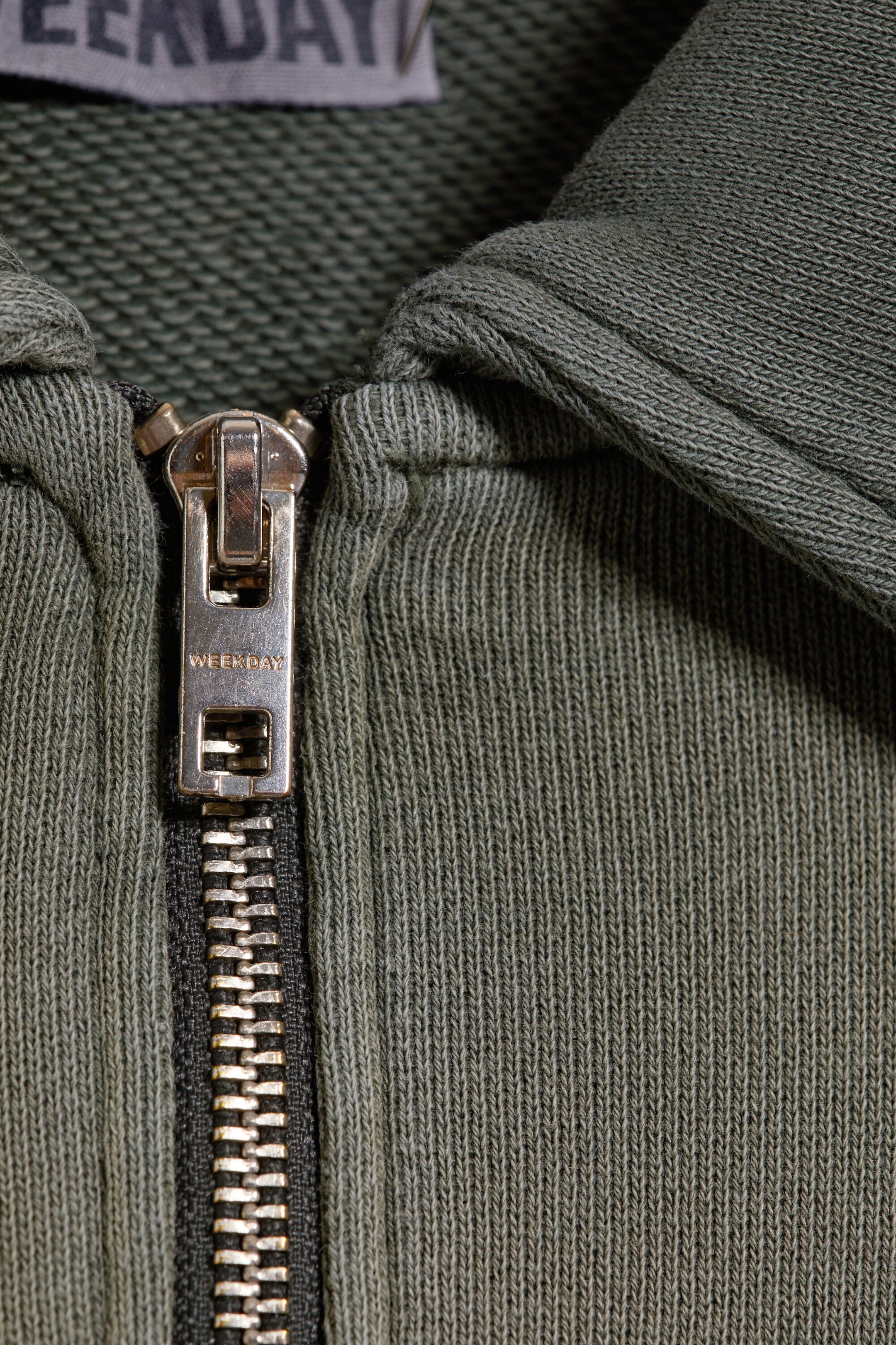 Tvättad Mörkgrön - Sweatshirt med kvartszip - 5