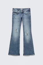 Blue Horses - Bleu moyen - Jean skinny taille basse délavé et déchiré - 5