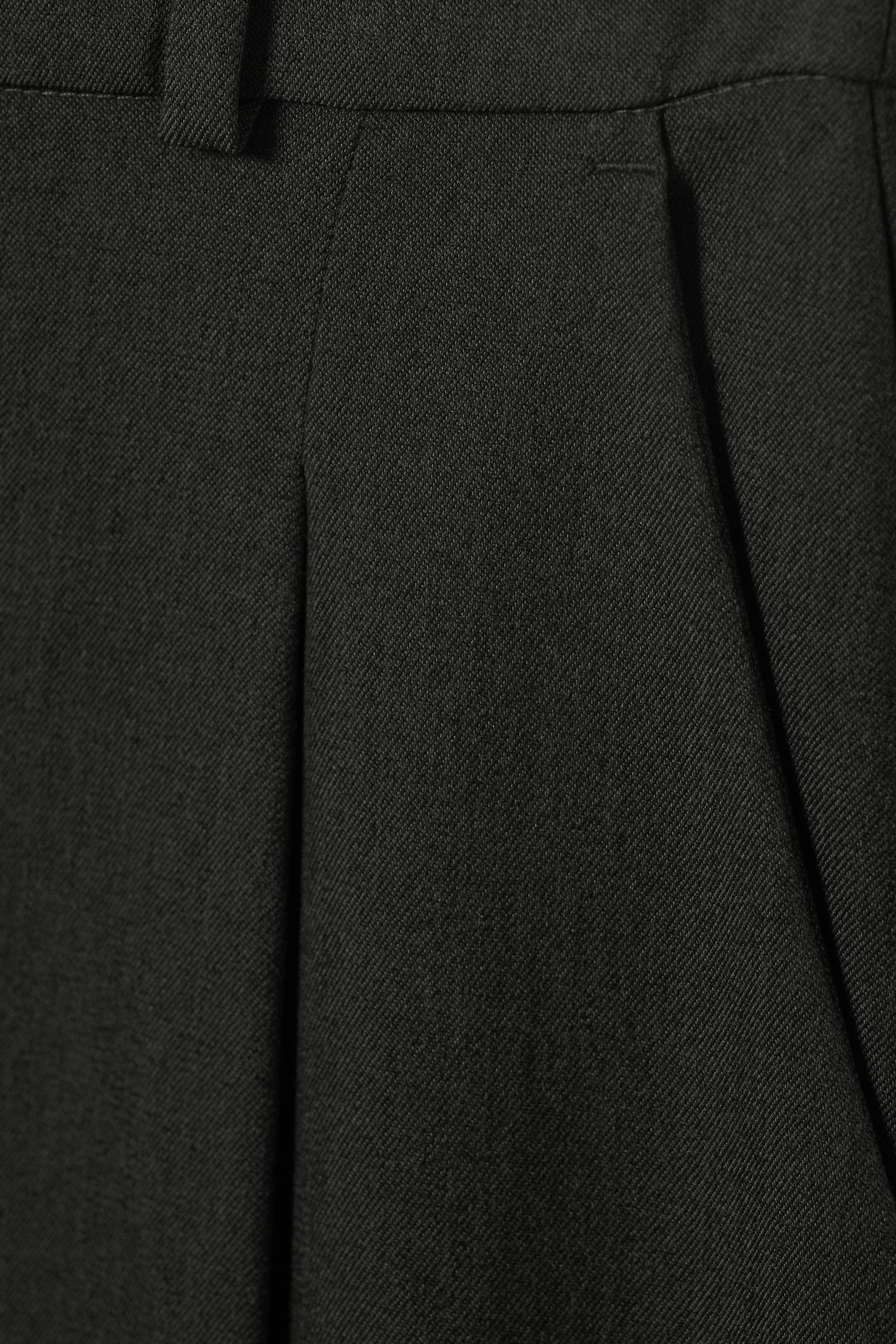 Szerokie spodnie garniturowe z wysokim stanem - Dark Grey Melange - 2