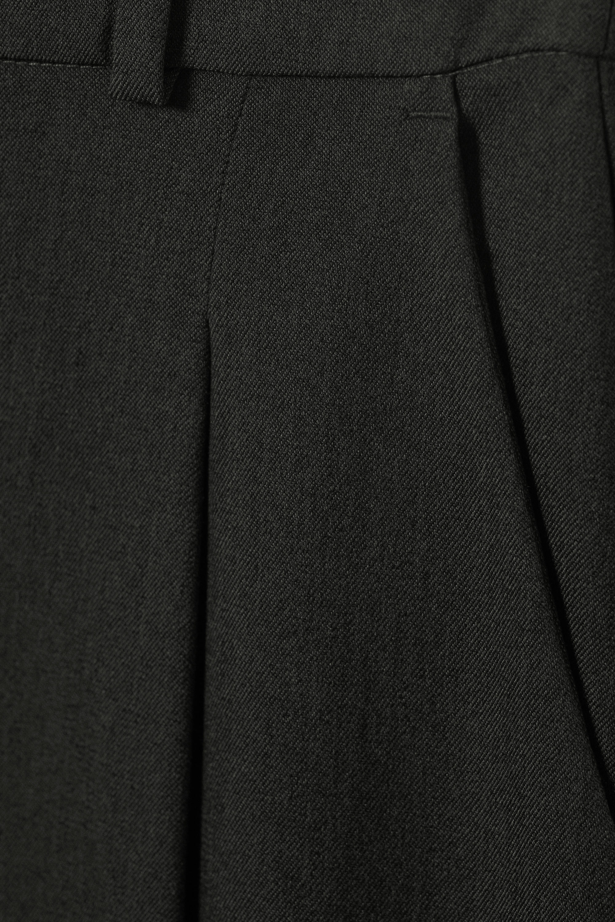 Dark Grey Melange - Högmidjade kostymbyxor med vida ben - 2