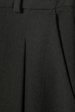 Mörkgråmelerad - Högmidjade kostymbyxor med vida ben - 5