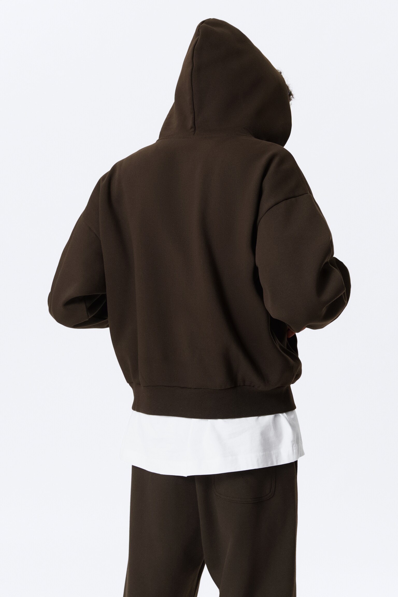Loose Fit Zip Hoodie - Mørkebrun/Gråmeleret/Sort - 7