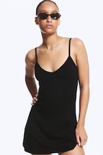 Black - Mini strap dress - 2