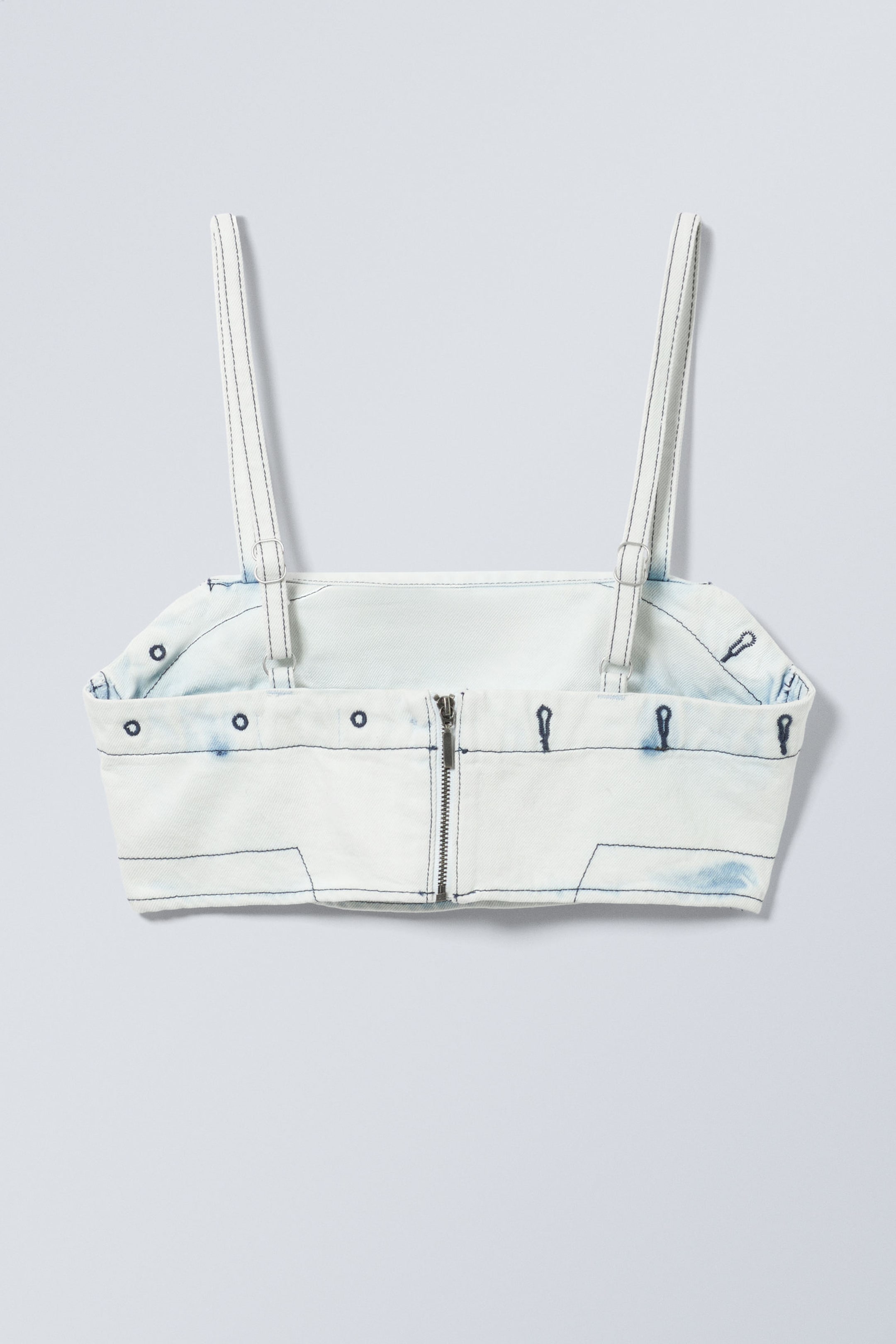 Blotch Blue - Denim Bustier Top - 2