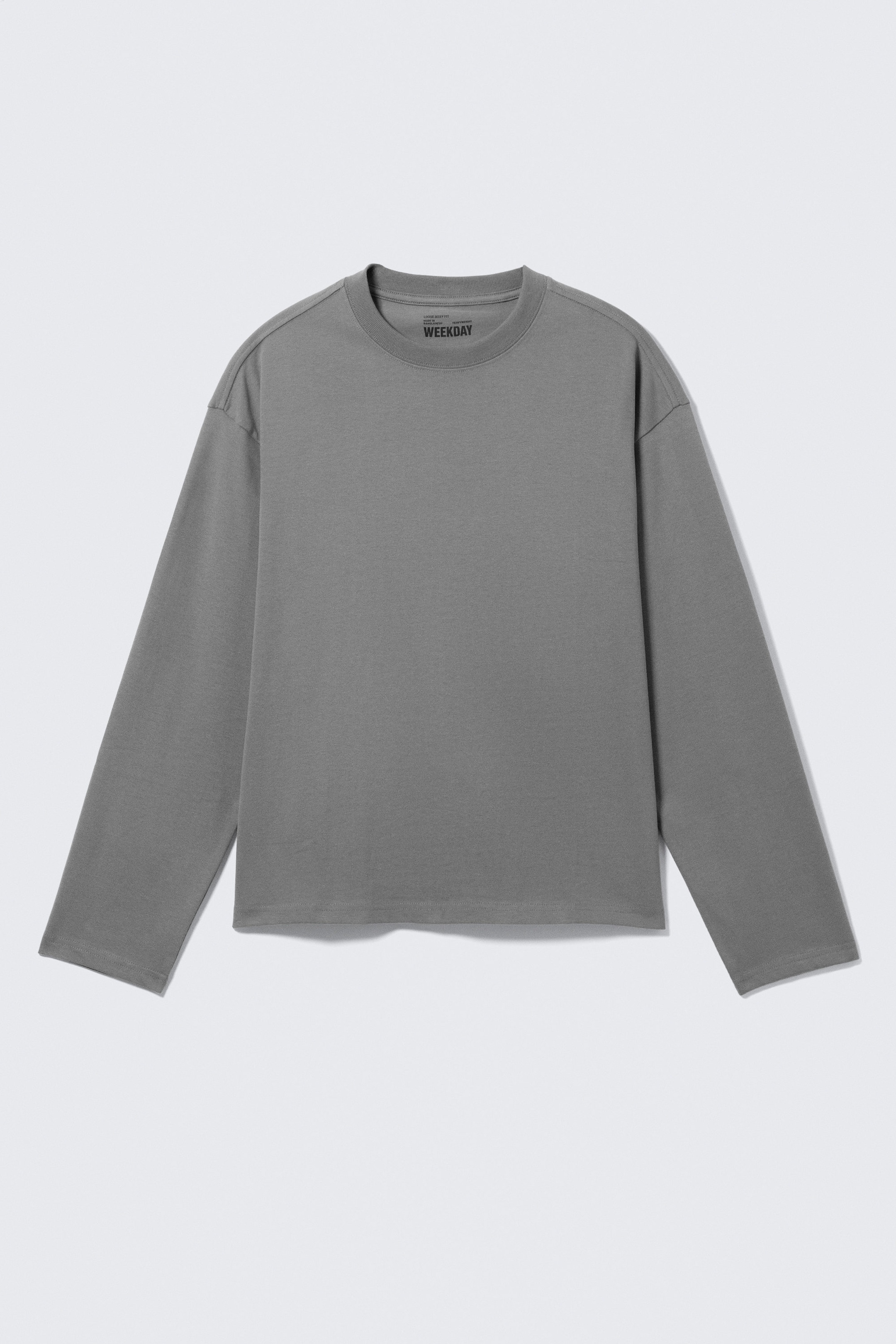 Dusty Grey - Loose Boxy Long-Sleeved T-shirt - 3