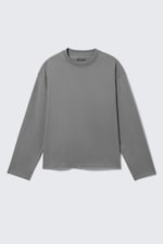 Dusty Grey - Loose Boxy Long-Sleeved T-shirt - 3
