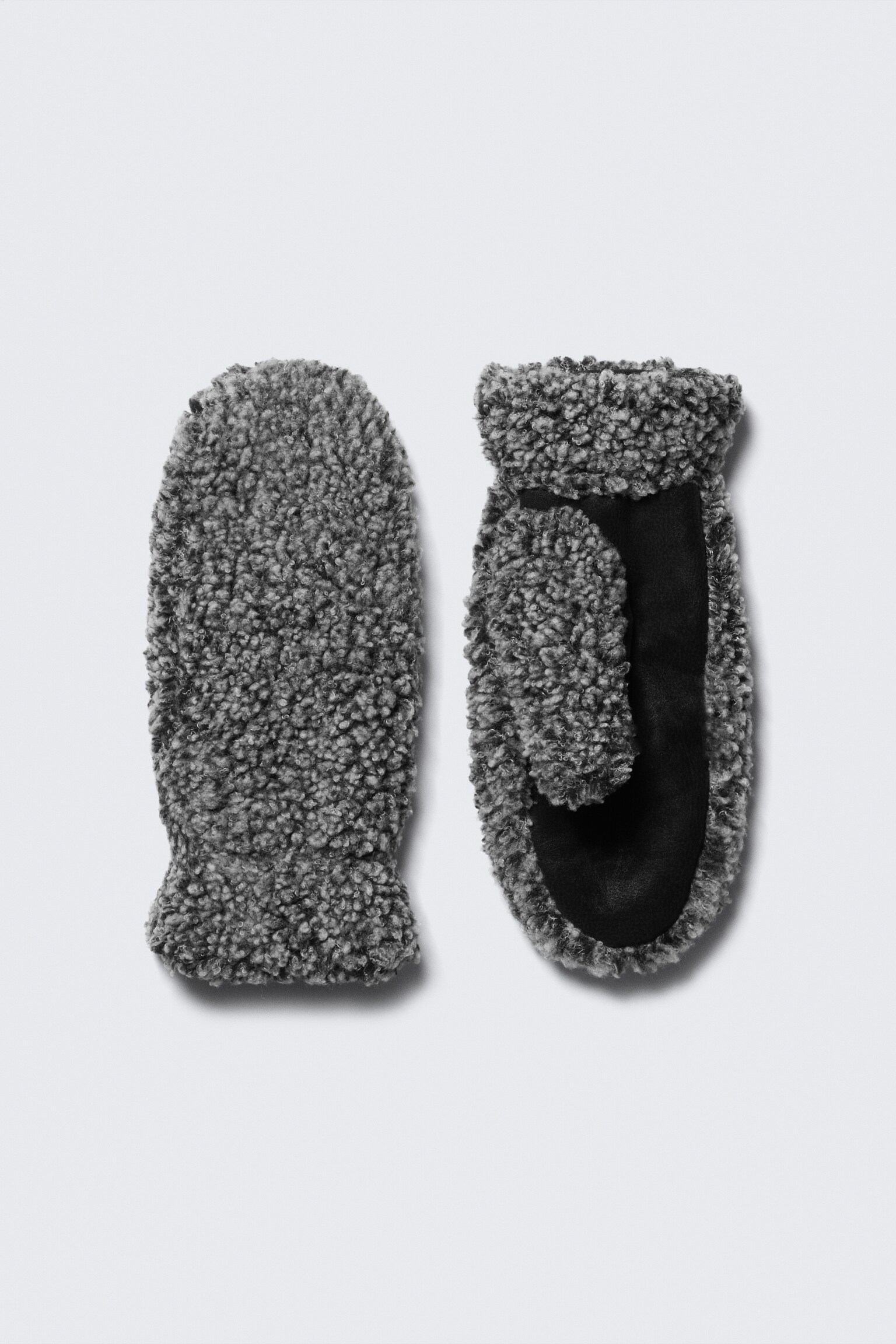 Pile Mittens - Dark Grey Melange