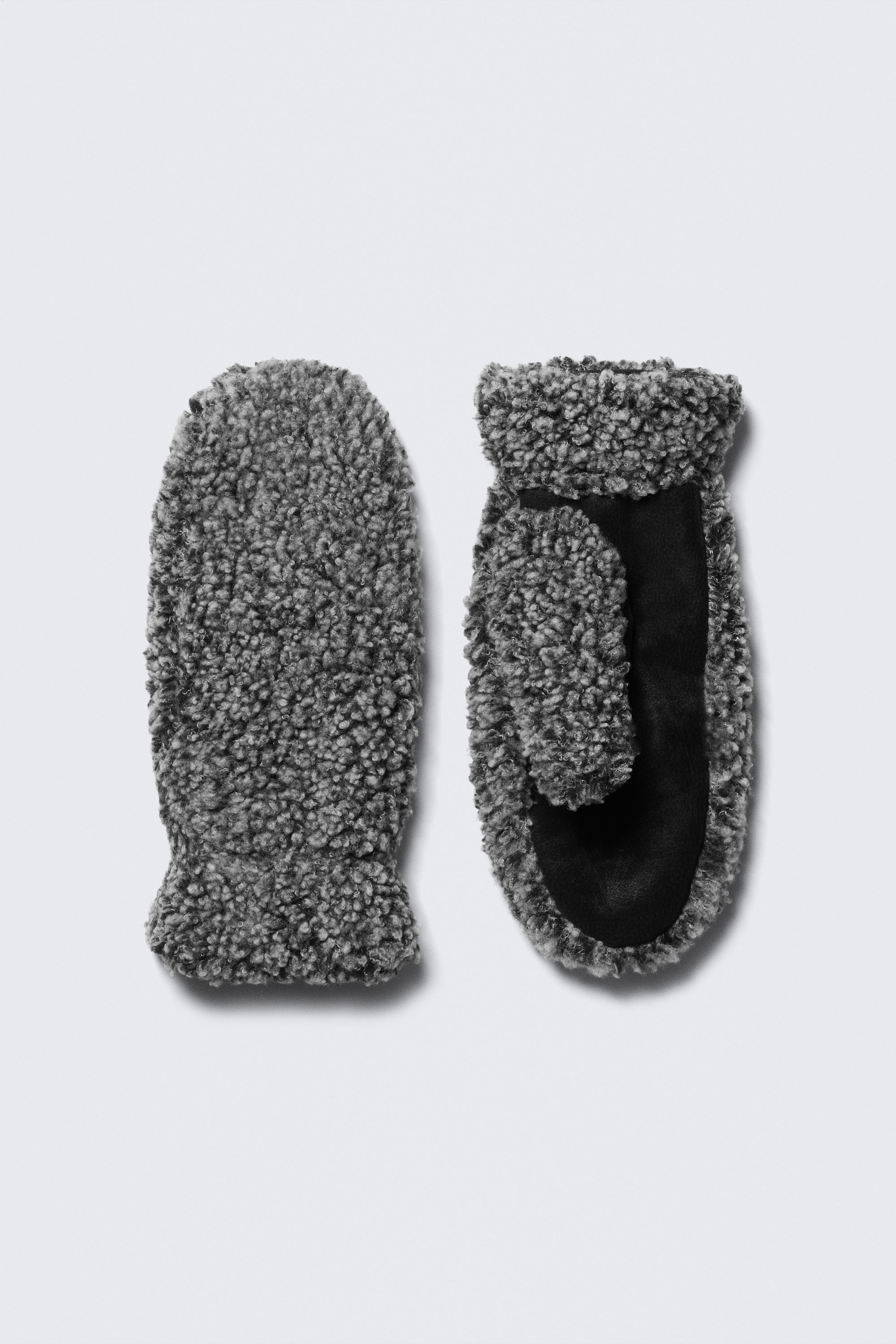 Dark Grey Melange - Pile Mittens