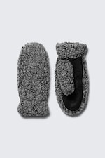 Dark Grey Melange - Pile Mittens - 0