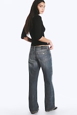Marina Blue - Dark Blue - Aura Low Rise Relaxed Bootcut Jeans - 5