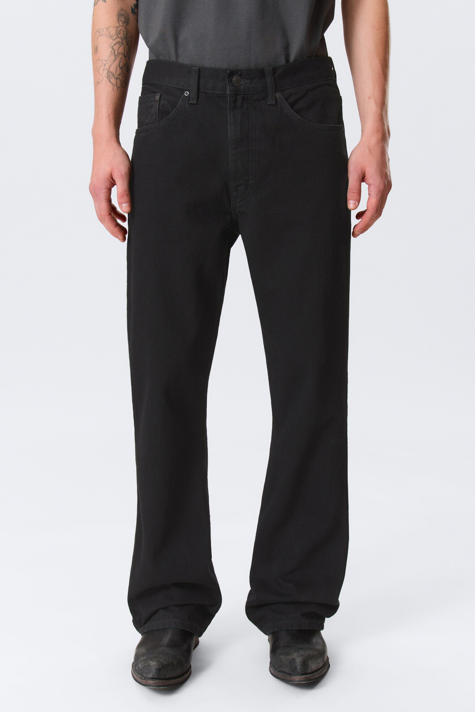 Mercury Relaxed Bootcut Leg Jeans - Black Rinse - Black/Deep Sea Blue - Dark Blue - 3