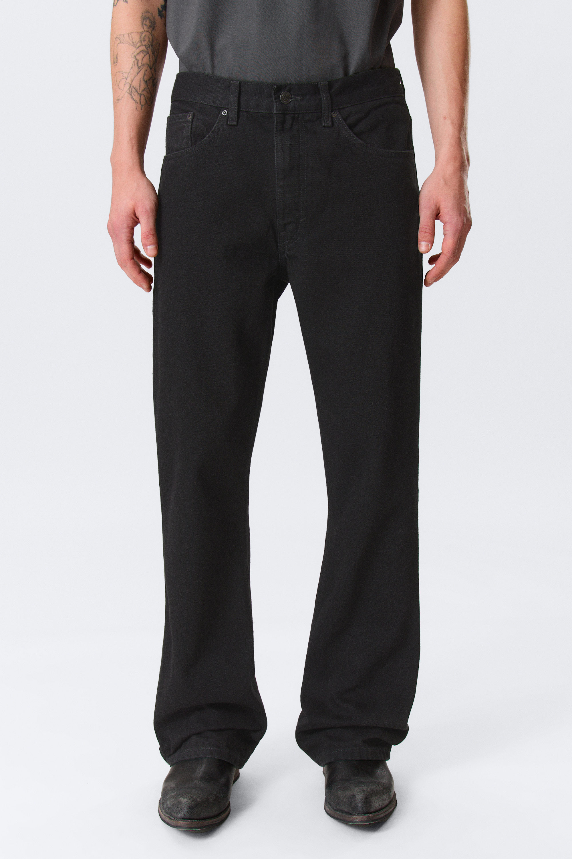 Black Rinse - Black - Mercury Relaxed Bootcut Leg Jeans - 2