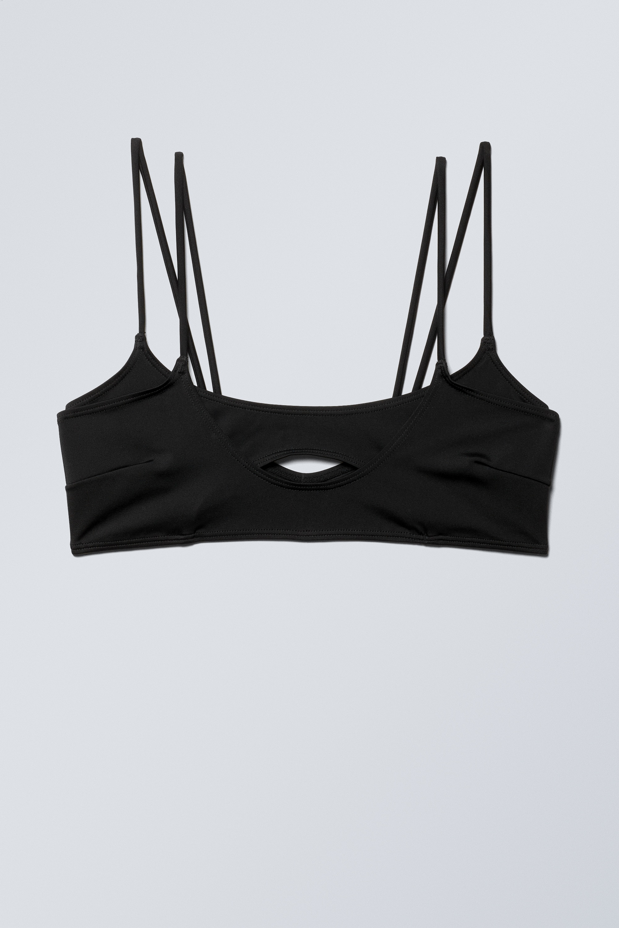 Träger-Bikinioberteil mit Lagen-Design - Schwarz