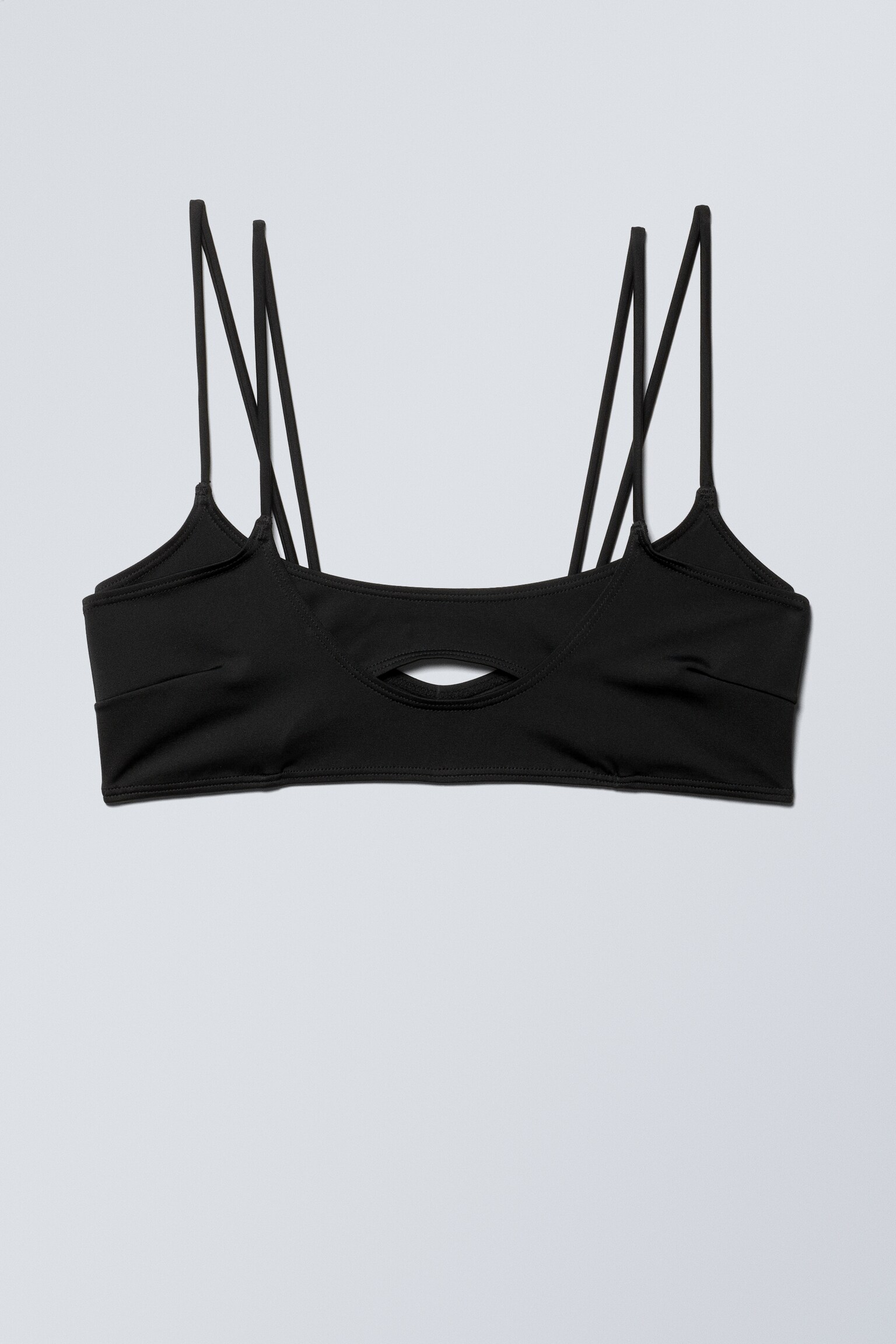 Strappy Layered Bikini Top - Black - 4