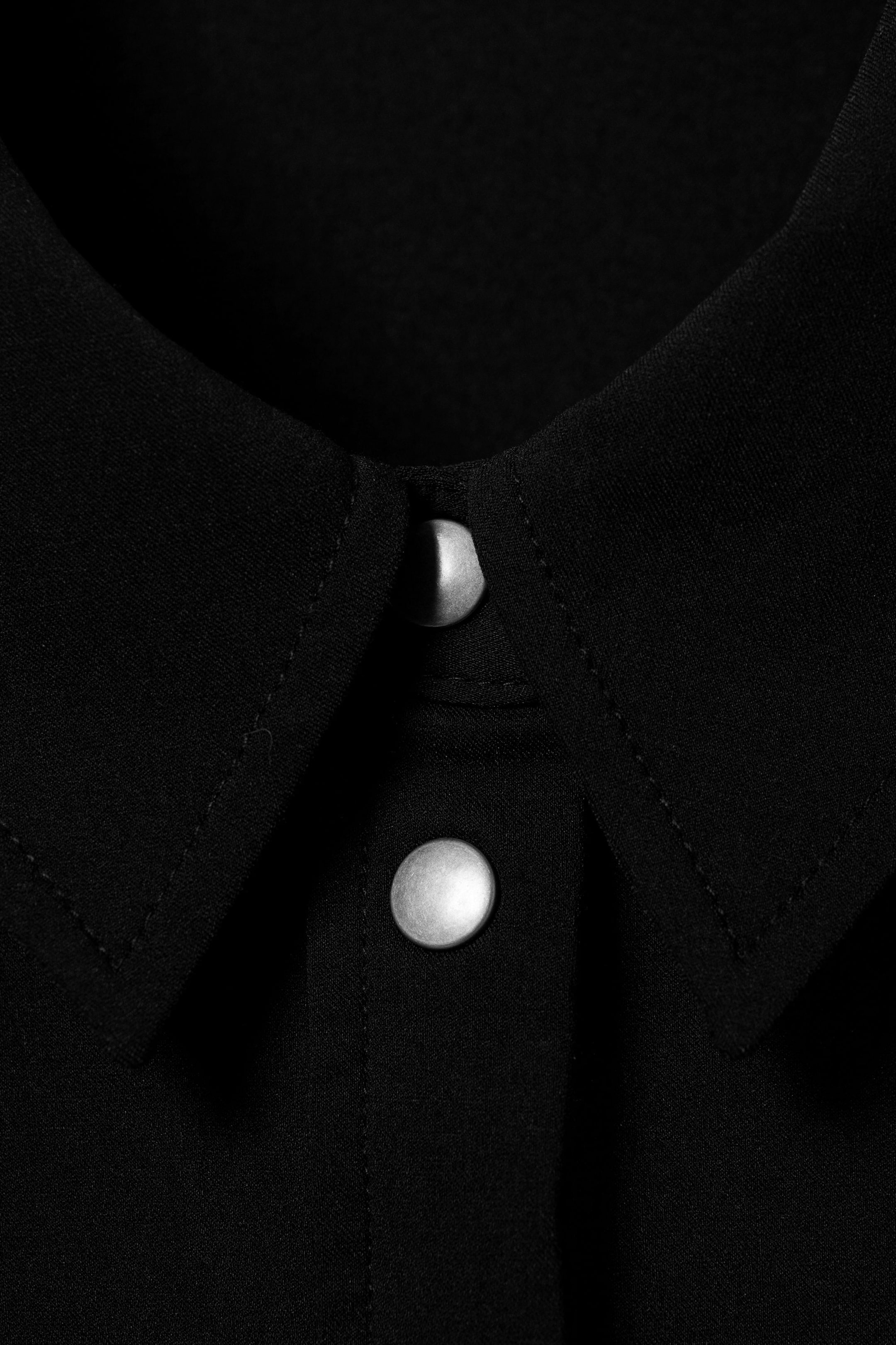 Svart - Kort Fit-and-Flare skjortklänning - 5