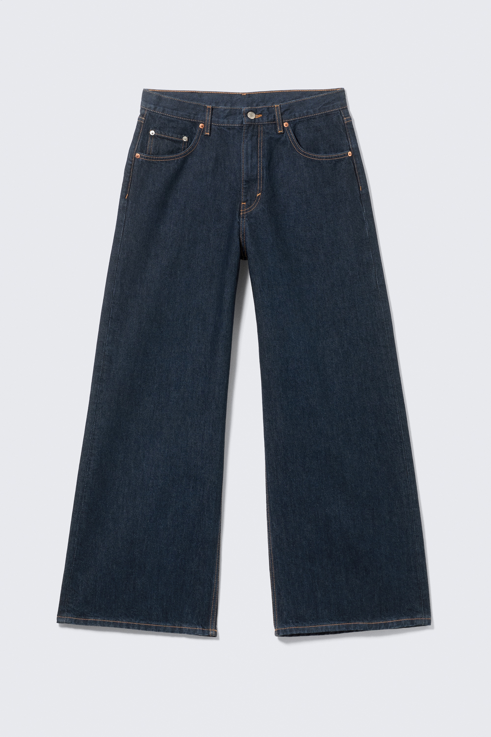 Solar Loose Wide Leg Unisex Jeans - Blue Rinse - Dark Blue