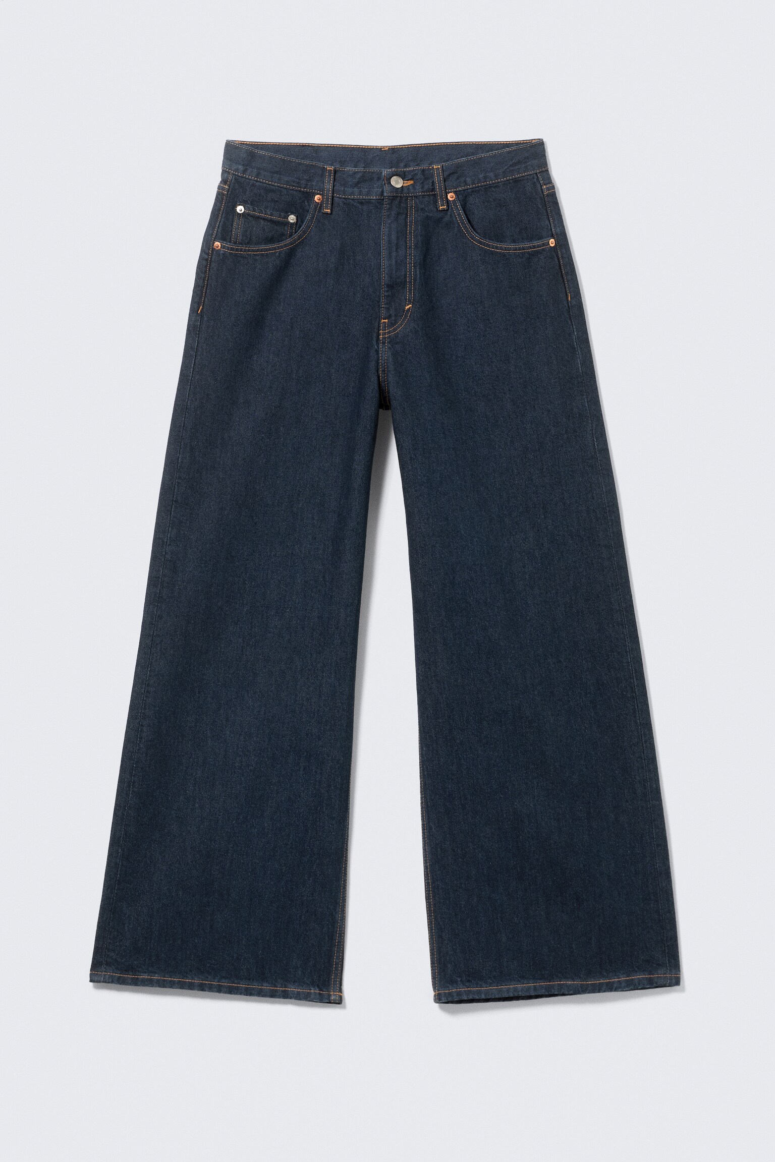 Solar Loose Wide Leg Unisex džínsy - Tmavomodrá modrá - 2