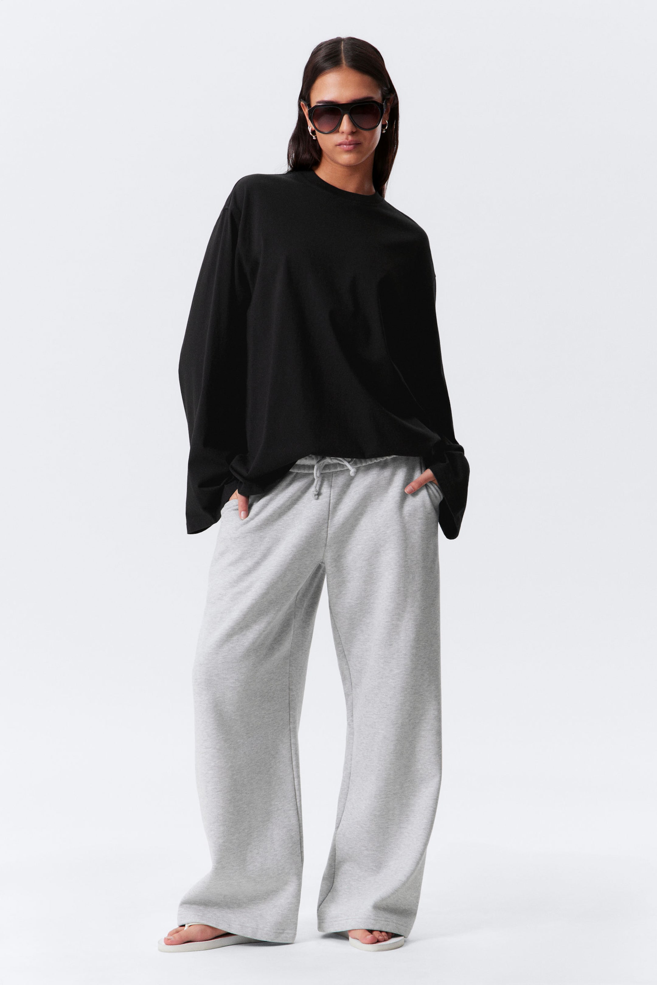 #AFAFAF - Loose Long Heavyweight Sweatpants - 1