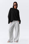 loose long heavyweight sweatpants - Grey Melange | Weekday WW