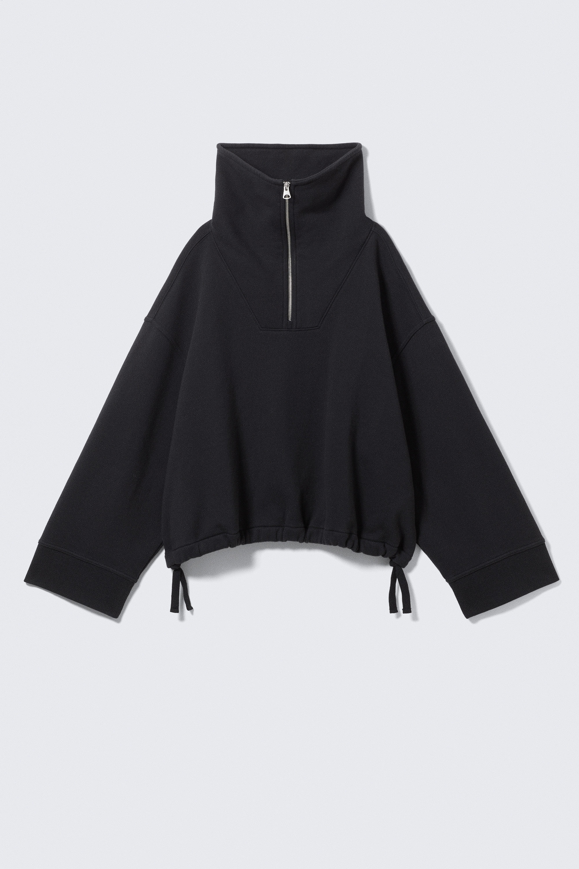 Dark Grey - Sweatshirt med lös passform och hög krage - 1