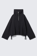 Dunkelgrau - Sweatshirt mit weitem Schnitt und Stehkragen - 3