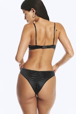 Schwarzer Satin - 2er-Pack Brazilian Slips - 2