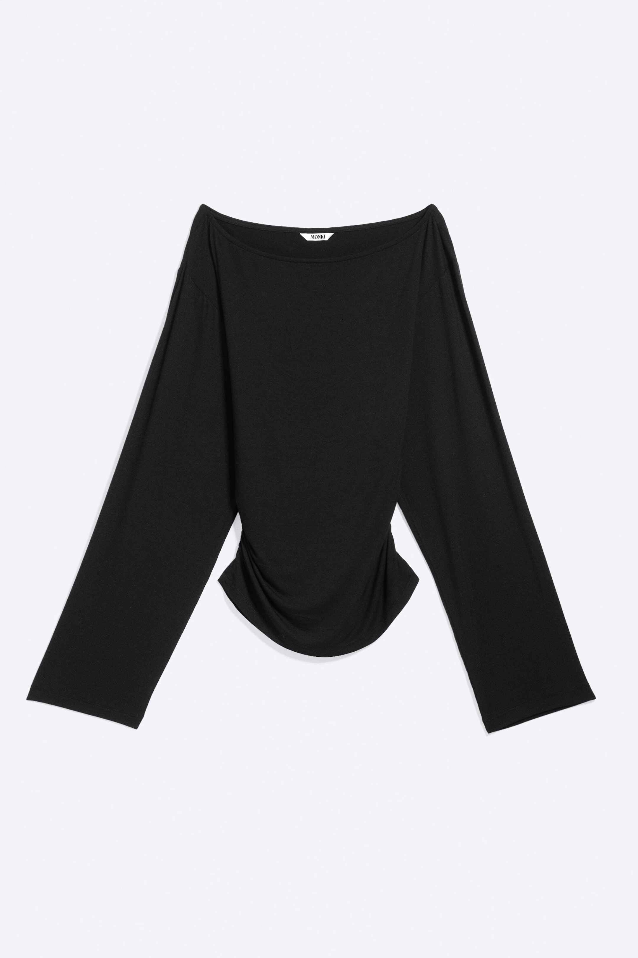Black - Waisted long-sleeved top - 6