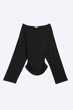 Black - Waisted long-sleeved top - 6