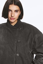 Dunkelgrau - Oversized Bomberjacke - 3