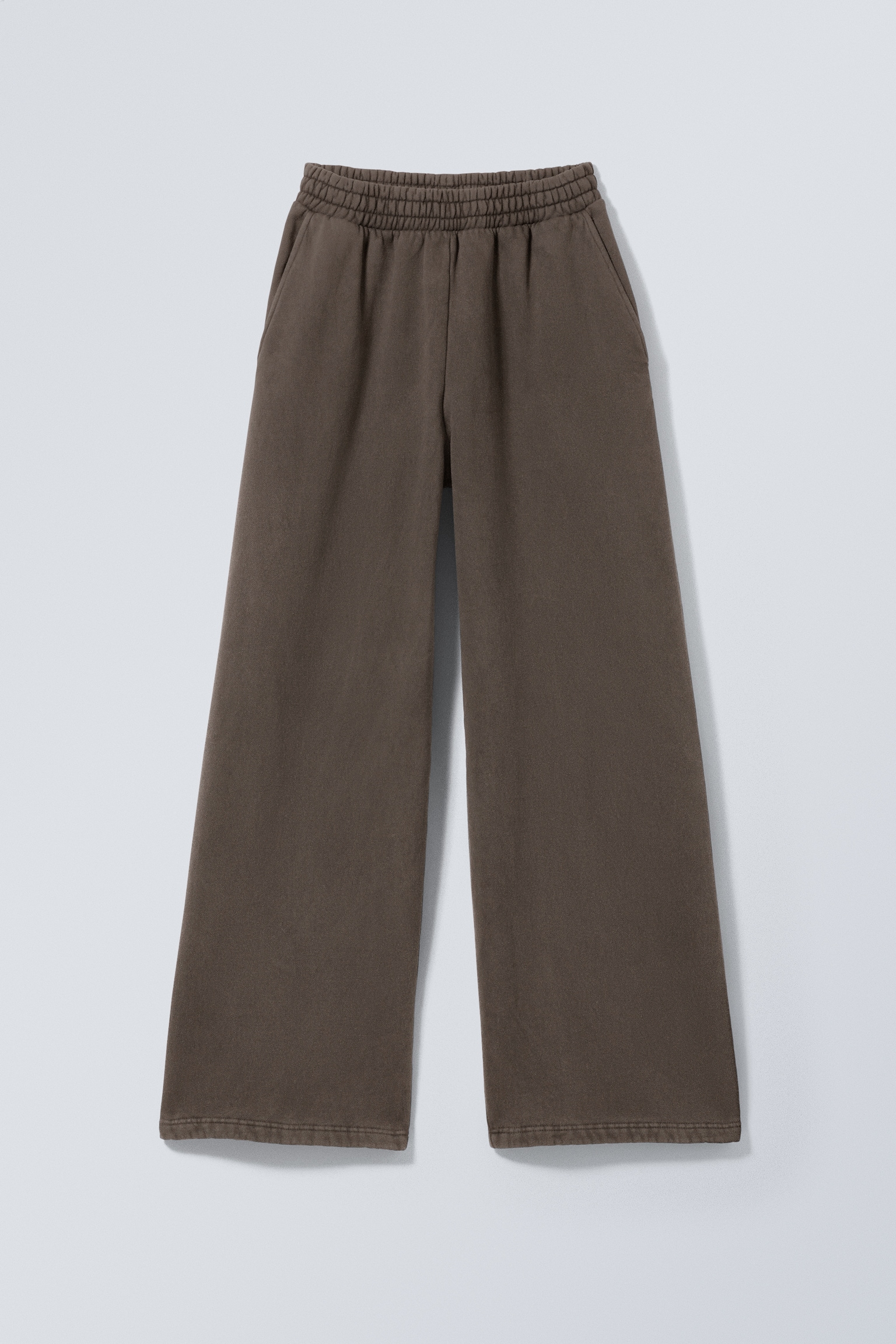 Lange, schwere Sweatpants in lockerer Passform - Dunkelbraun/Dunkelgrün/Grau/Schwarz/Graumeliert/Marineblau