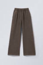 Dunkelbraun - Lange, schwere Sweatpants in lockerer Passform - 3