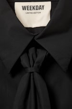 Black - Fitted Tie Detail Poplin Shirt - 5
