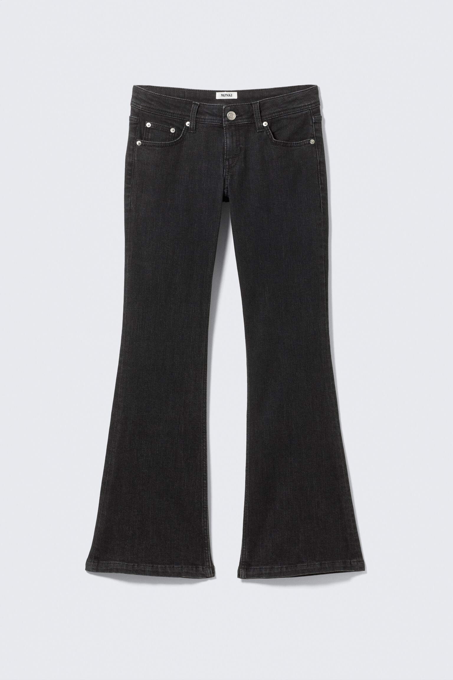 Jean slim à jambes évasées taille basse - Ink Black - Noir/Bleu frais - Bleu moyen - 2