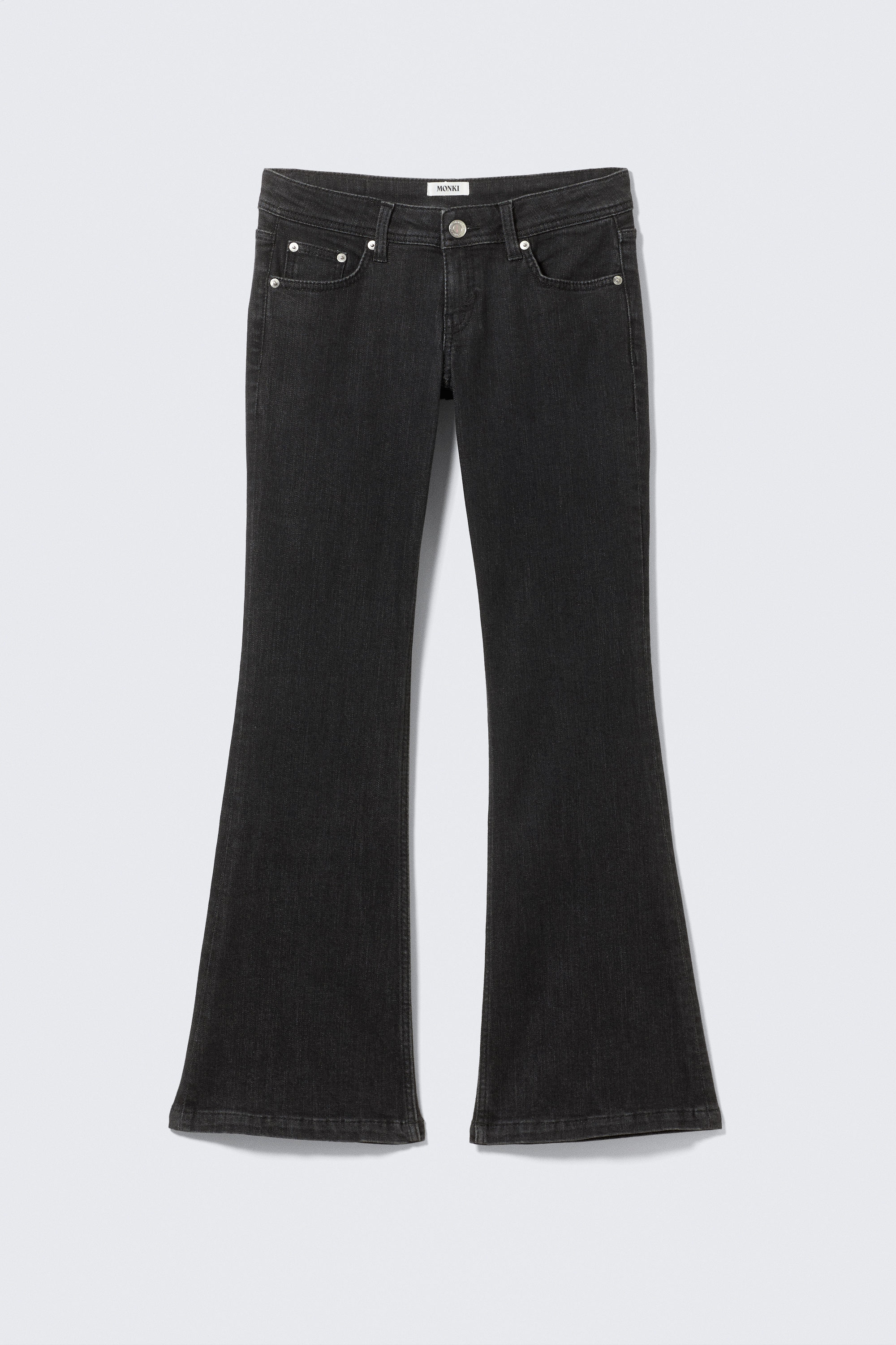 Ink Black – Zwart - Low Rise Slim Flared Leg Jeans - 1