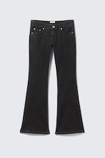 Ink Black - Black - Low Rise Slim Flared Leg Jeans - 4