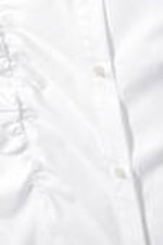 White - Ruched Poplin Shirt - 1