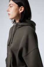 Dark Brown - Loose Heavyweight Zip Hoodie - 2