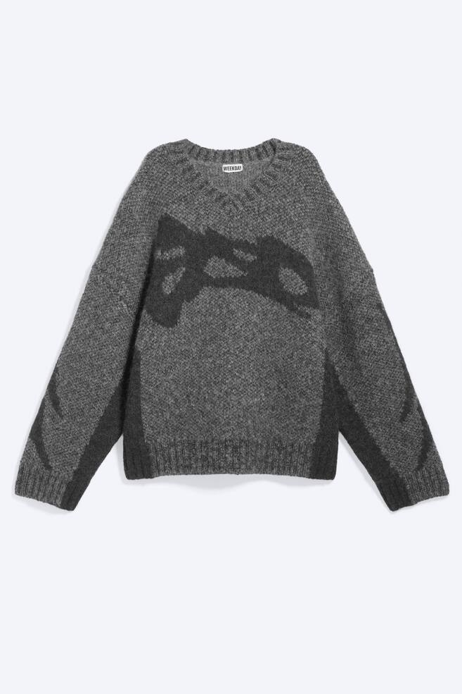 Oversized met V-hals - Dusty Grey Melange - 1