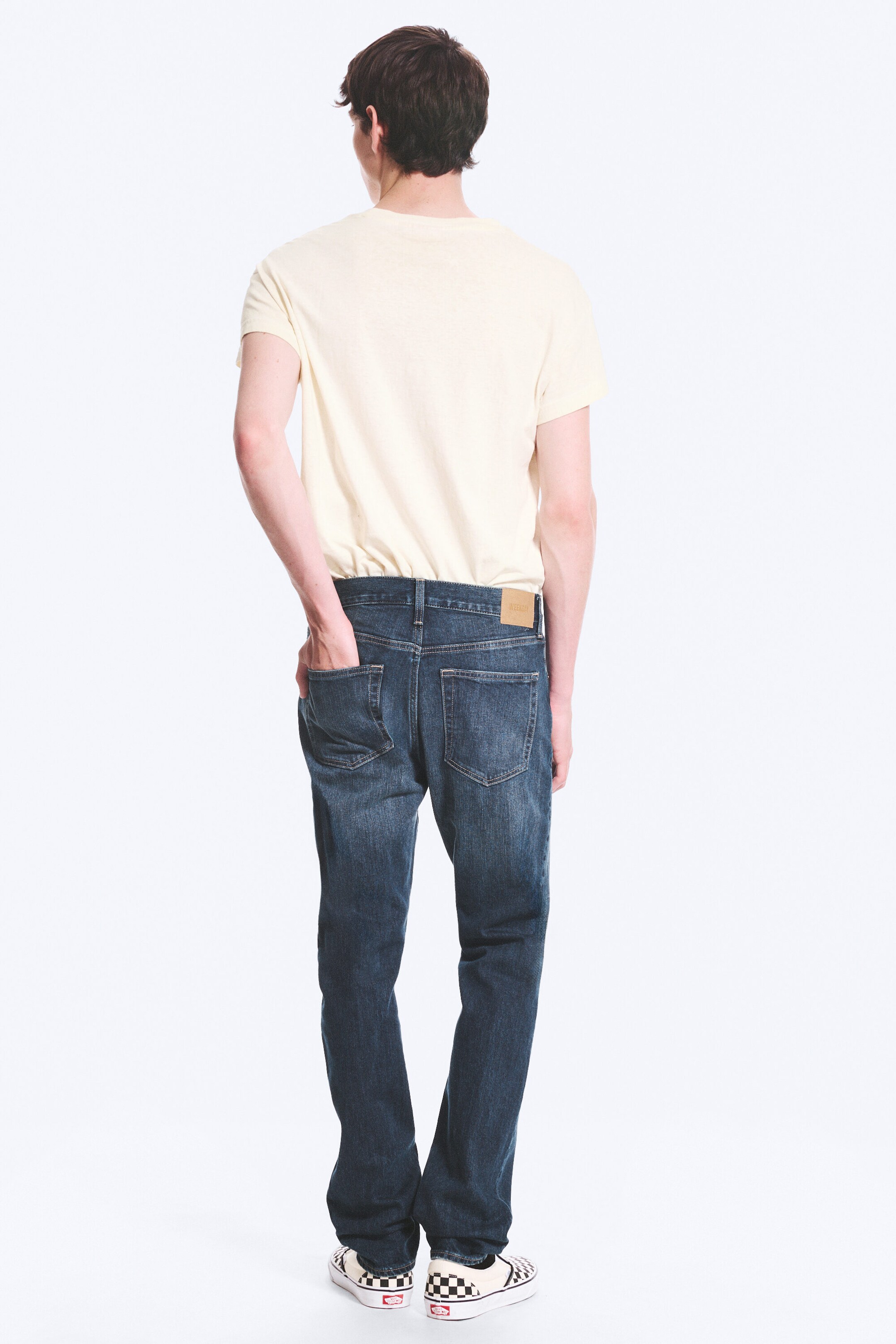 Deep Sea Blue - Dark Blue - Orion Mid Rise Slim Fit Straight Jeans - 4