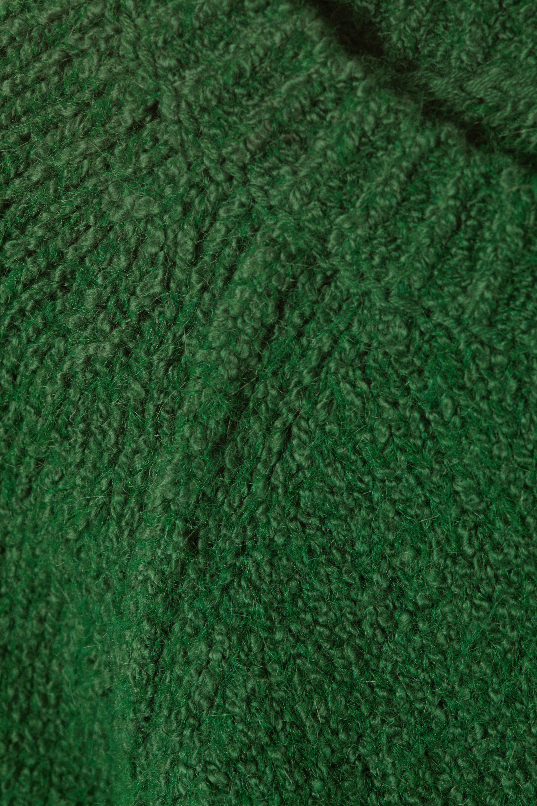 Dunkelgrün - Locker gestrickter Raglanpullover - 2