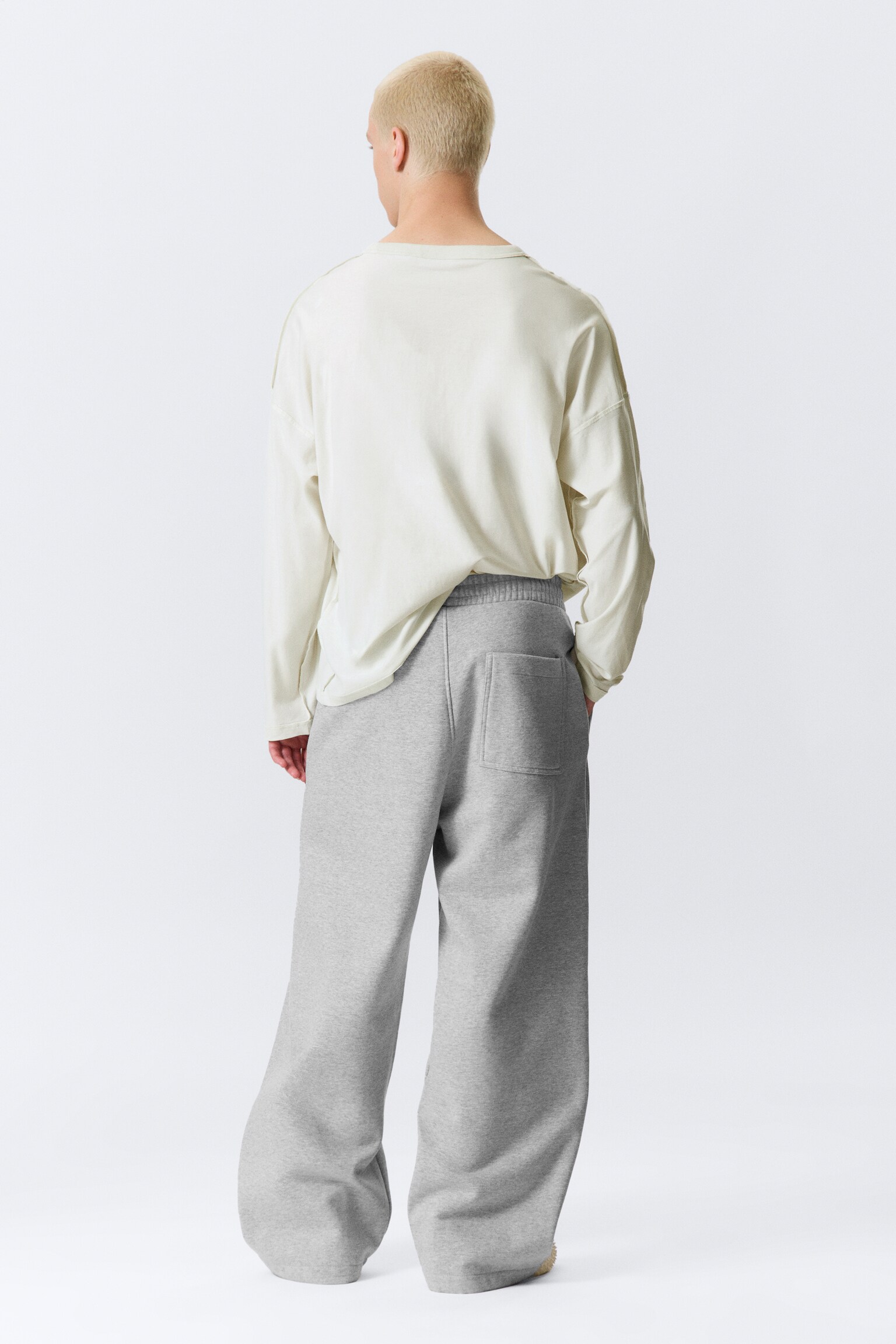 Loose Sweatpants - Light Grey/Black - 3
