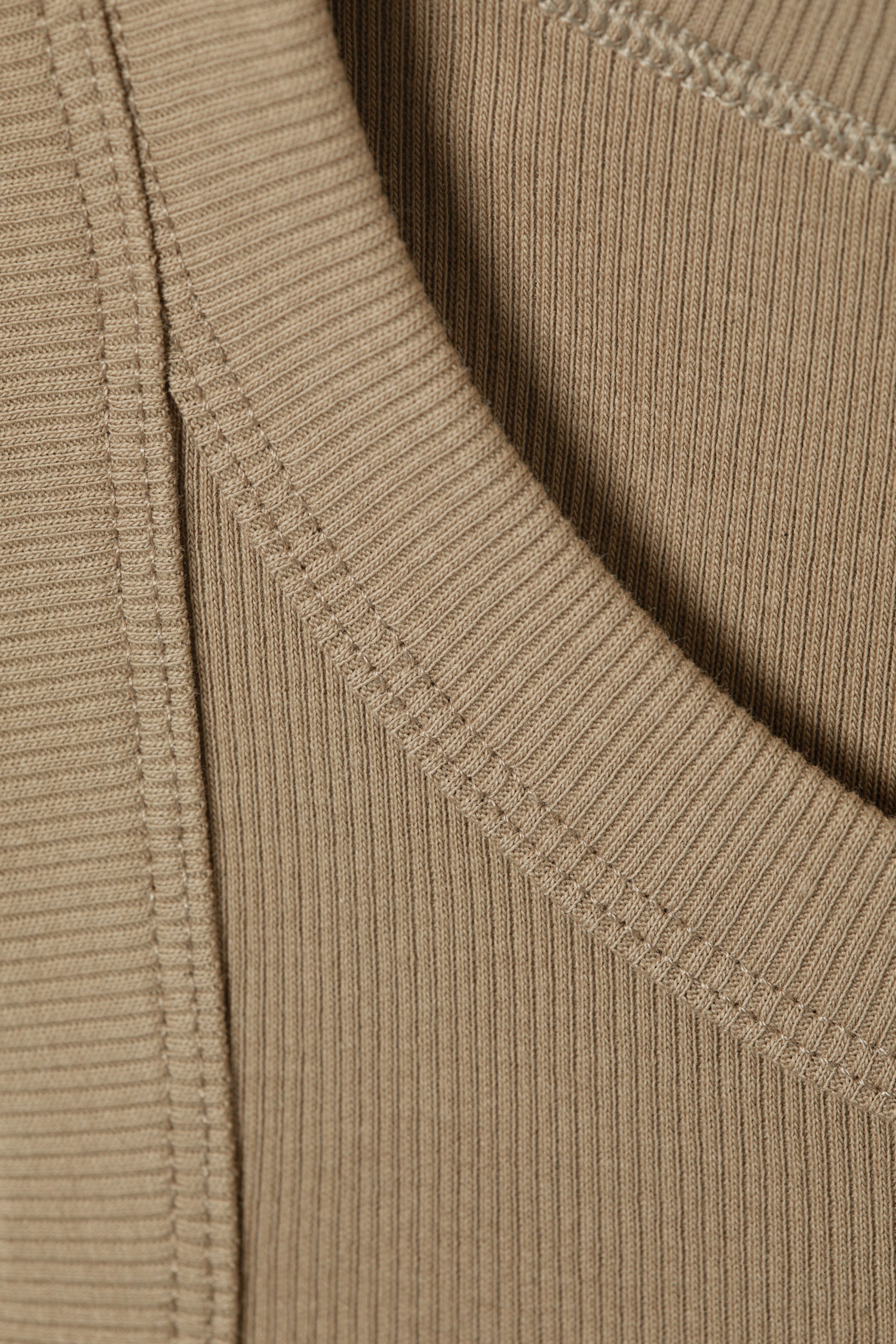 Brown - Tailliertes geripptes Tanktop - 1