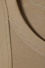Brown - Tailliertes geripptes Tanktop - 1