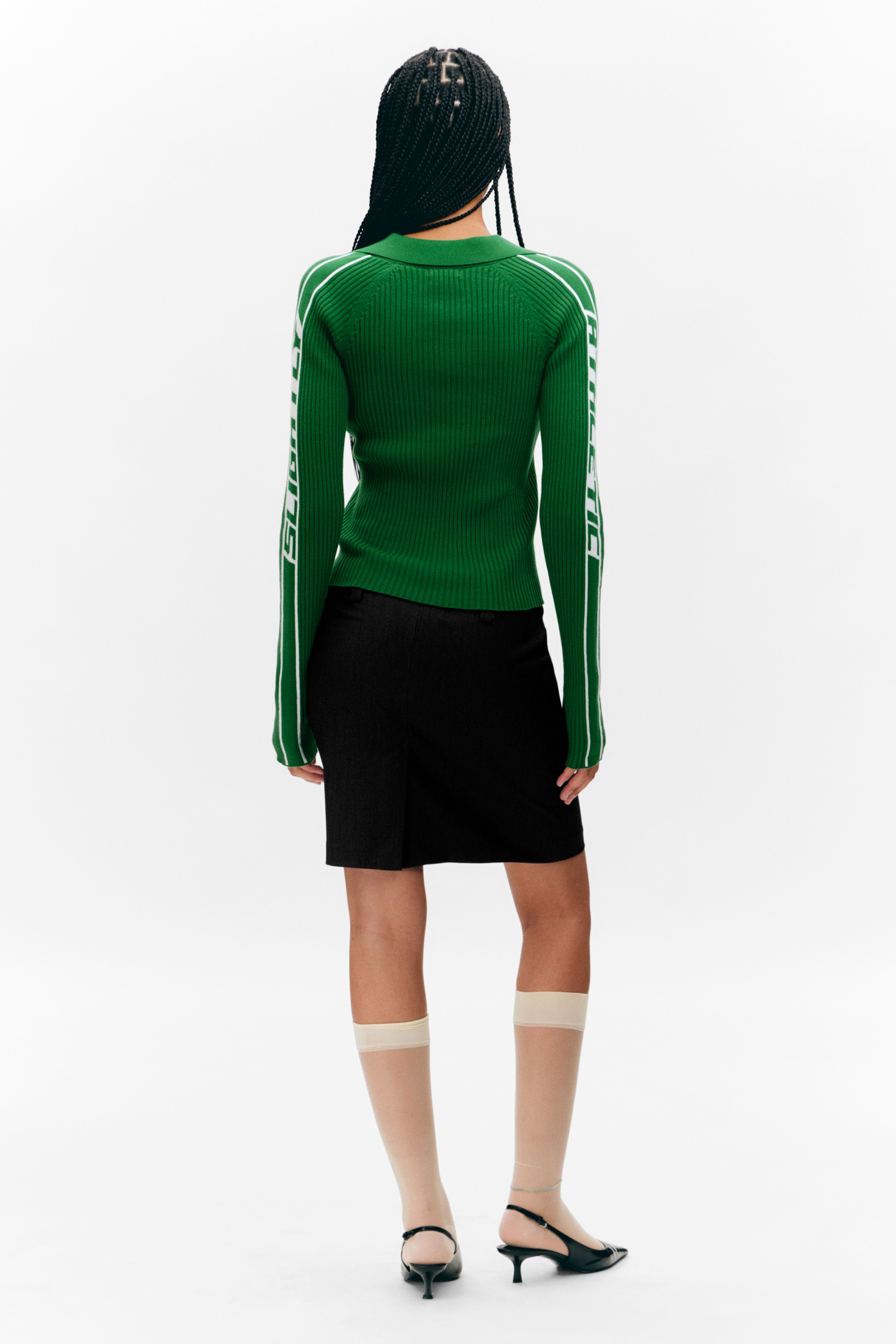 Agrandir l'image: Top à manches longues en maille côtelée - Vert - FEMME | H&M CH 3