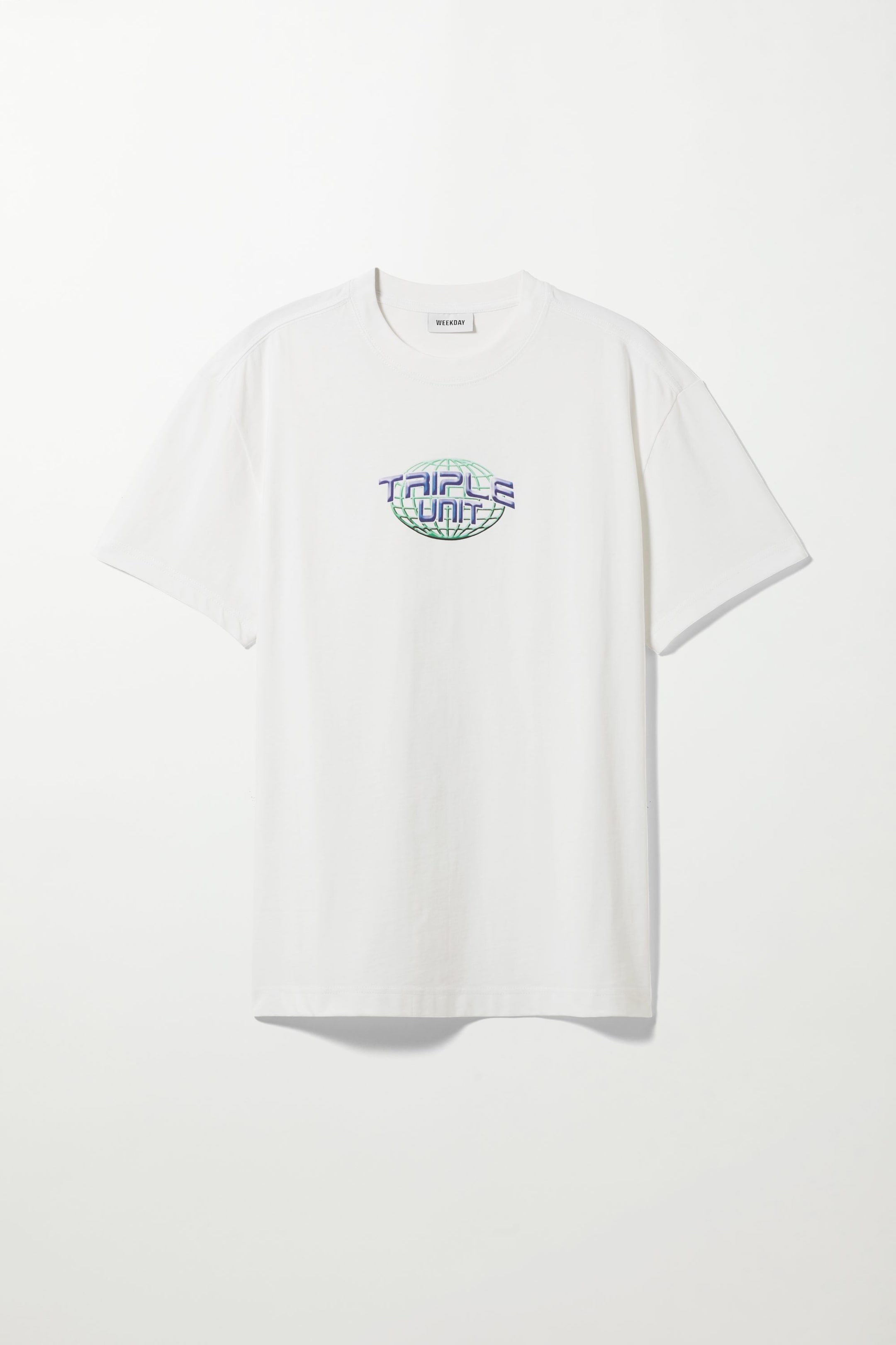 White Triple - Oversized Graphic Printed T-shirt - 0