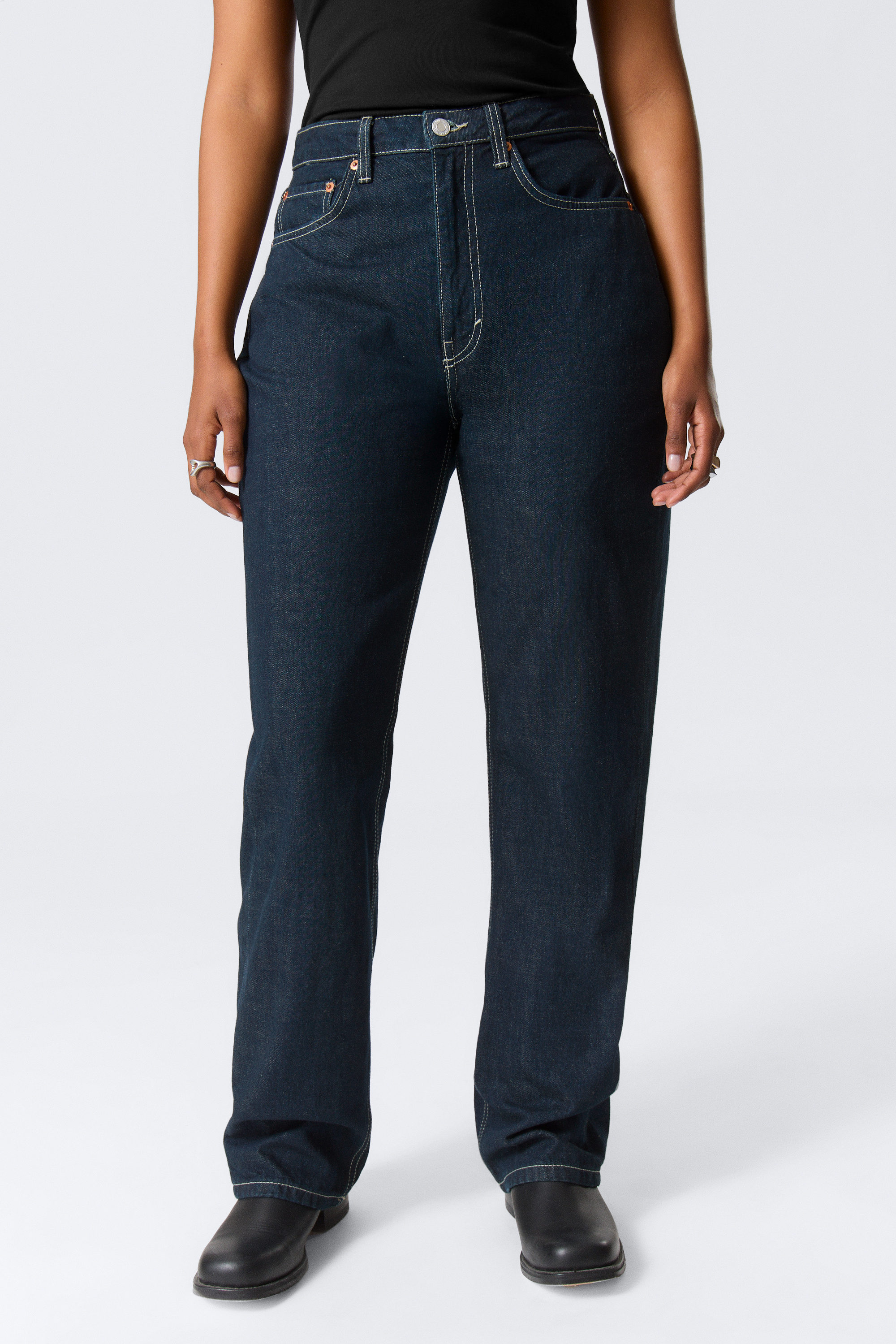 Blue Rinse - Dunkelblau - Resolute Curve High Waisted Regular Straight Jeans - 2